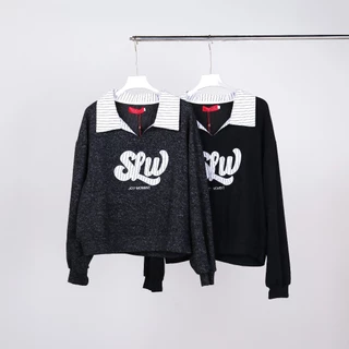 Lawyer Store [ 930923] เสื้อสเวตเตอร์ แขนยาว ปกริ้ว SLW JOY MOMENT เนื้อผ้านวัตกรรม เน้นความเย็น ใส่แล้วเย็น ใส่หลวมๆ