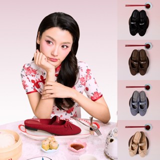 Mellowco รุ่น Ira Mules รองเท้าบัลเล่ต์เปิดส้น ผ้าตะข่าย  M1…