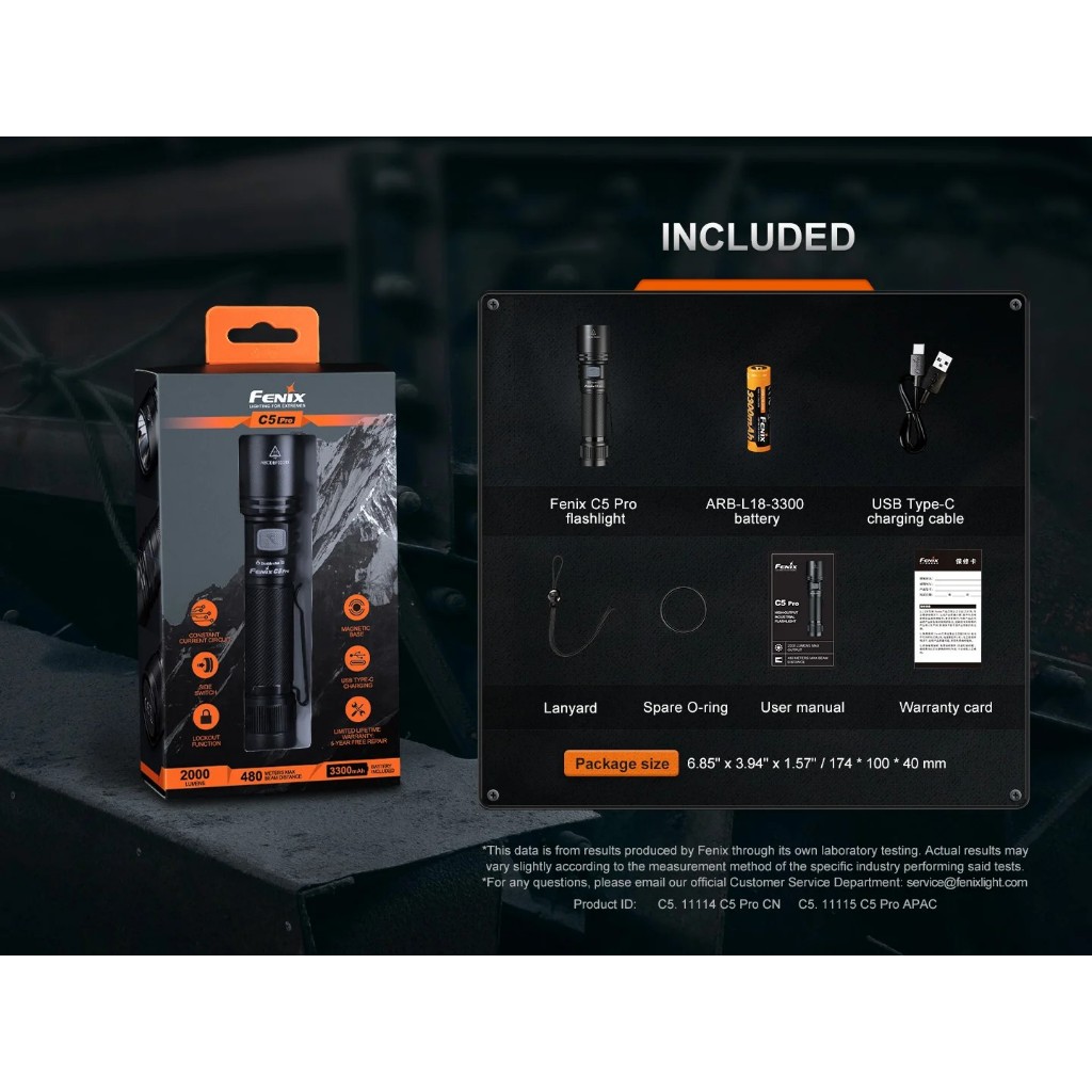 Fenix C5 Pro HIGH-PERFORMANCE OUTDOOR FLASHLIGHT สินค้าตัวแทนในไทยประกัน 3ปี