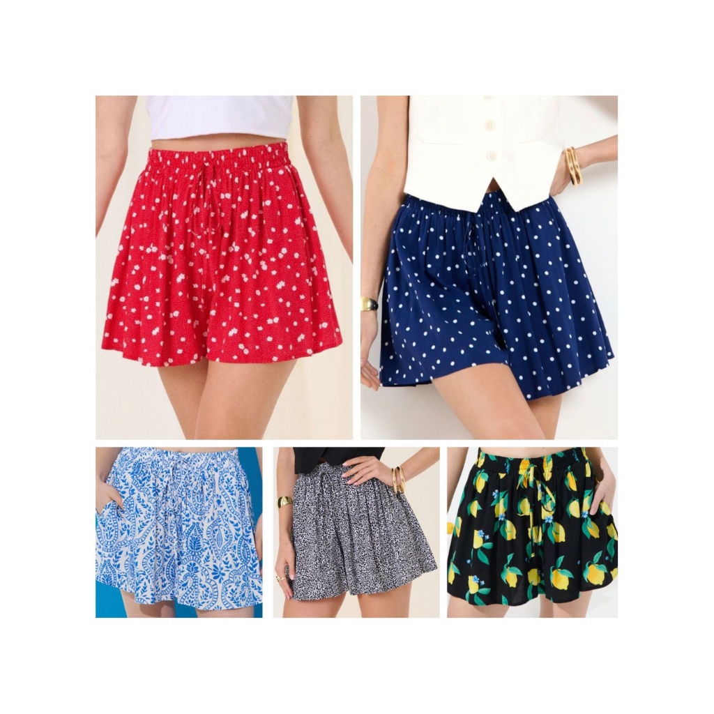 sinsay กางเกงขาสั้น ทรงขาบาน มี5ลาย คละไซส์