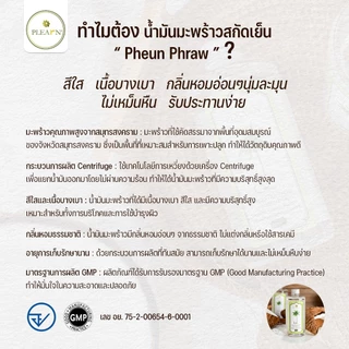 PLEARN น้ำมันมะพร้าวสกัดเย็น 100% (500 ml หัวปั้ม) ตรา Pheun Phraw (PURE EXTRA VIRGIN COCONUT OIL)