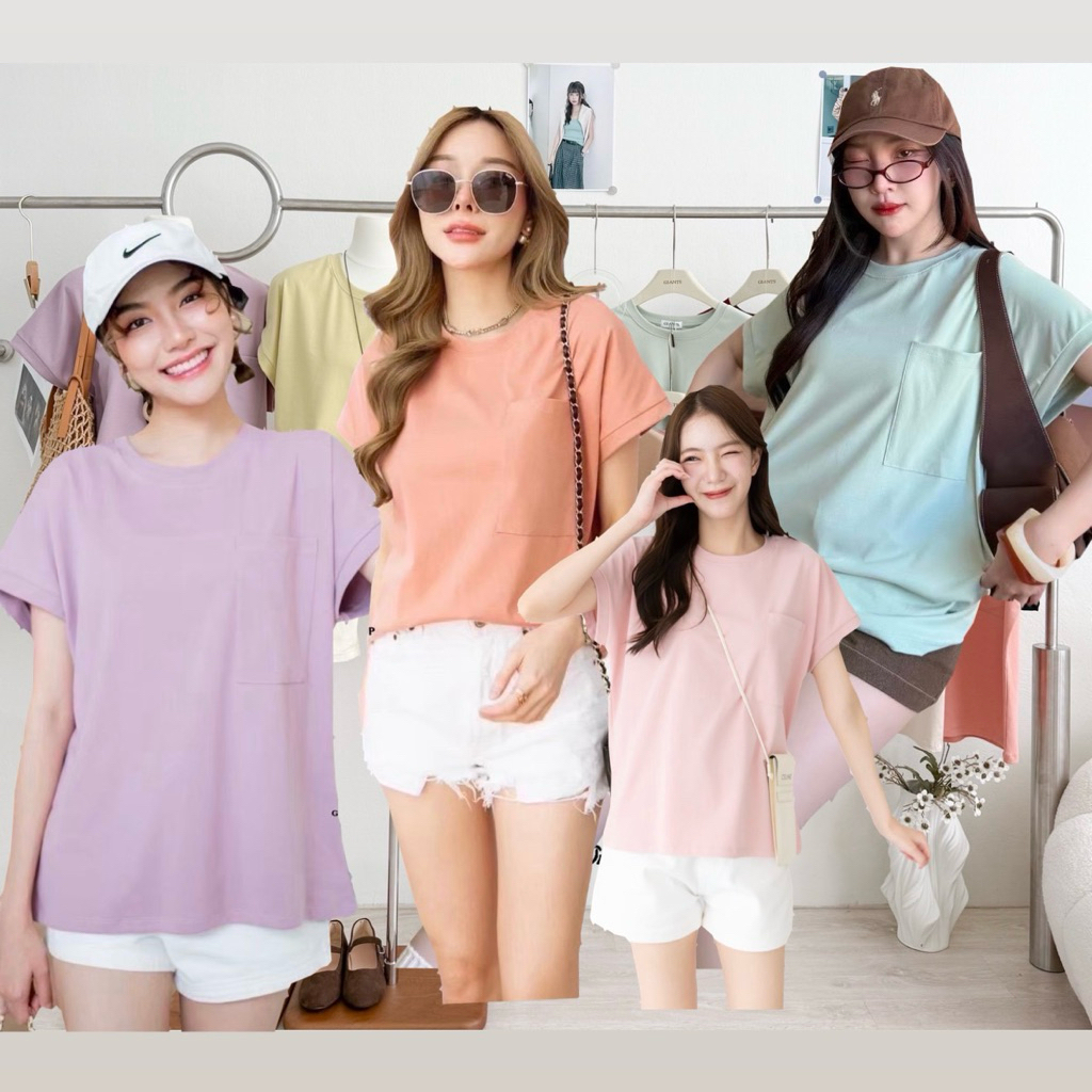 GI-ANTS(GI-436)เสื้อยืดคอกลม Big size งานสไตล์korea เบสิกใส่ง่าย