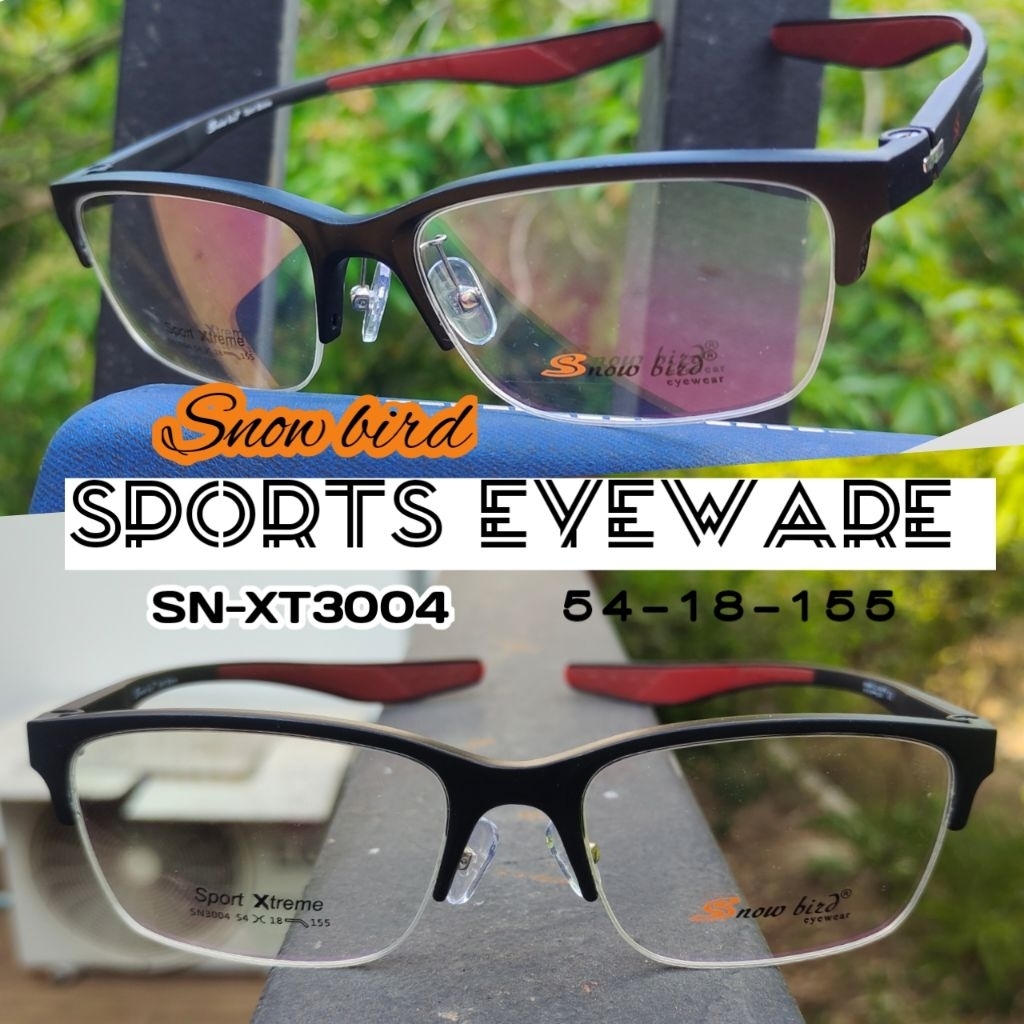กรอบแว่นตา Snowbird 3004 แว่นตานักกีฬา วัสดุTR90 ขาคล้องคอได้ SN-XT3004 54-18-155