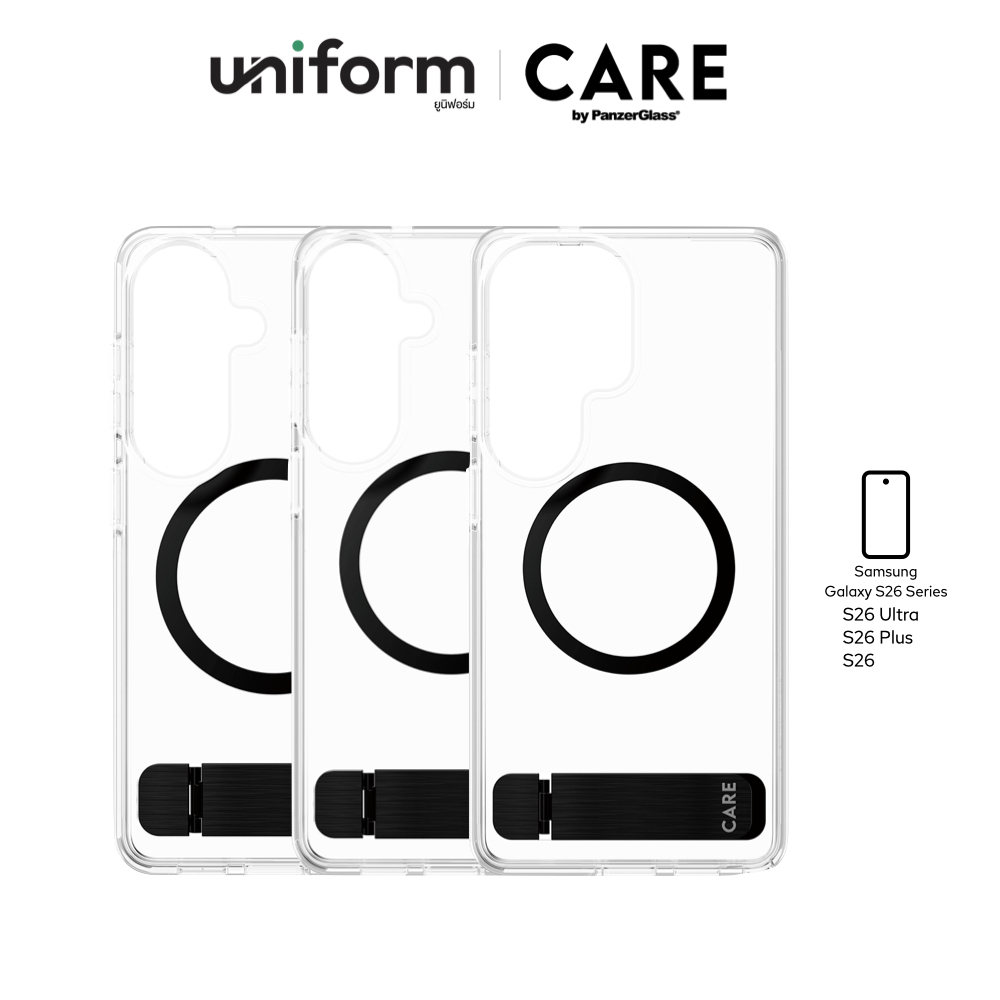 CARE by PanzerGlass เคสกันกระแทก Kickstand w.Qi Case ใช้สำหรับ Samsung Galaxy S26 Series รองรับเทคโน
