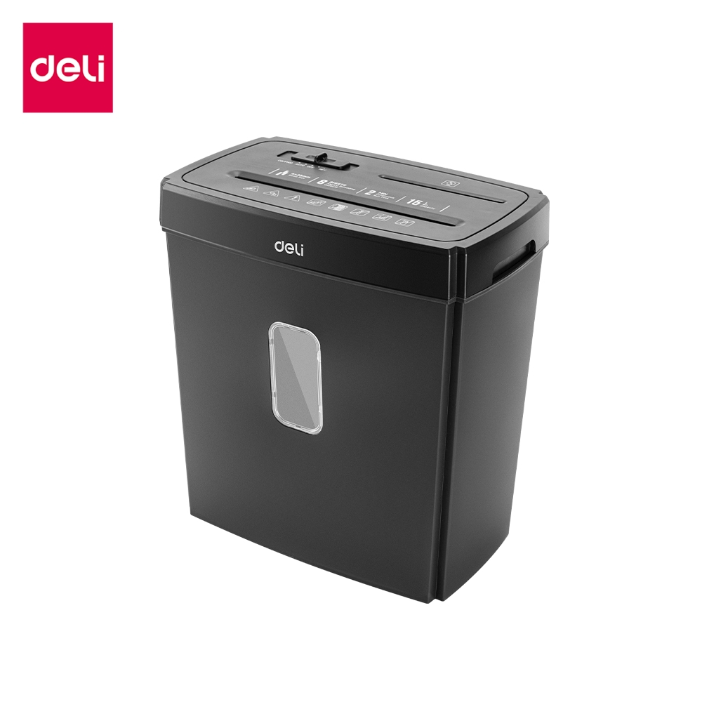 Deli เครื่องทำลายเอกสาร 15ลิตร เสียงเบา ย่อยCDและการ์ดได้ วัสดุแข็งแรงทนทาน ทำลายเร็ว Paper Shredder