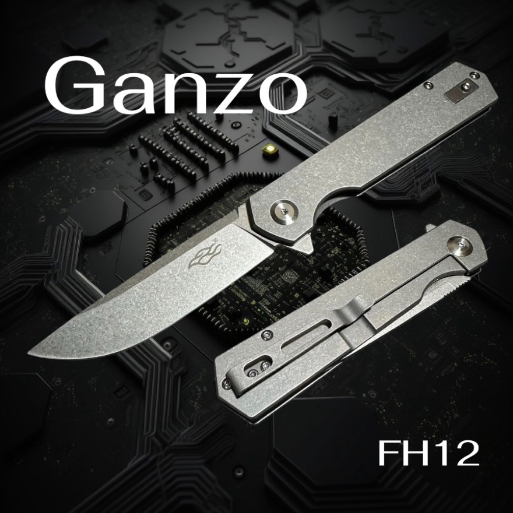 มีดพับGanzo FH12 ของแท้100% วัสดุใบมีดเหล็ก D2 วัสดุด้ามจับ สแตนเลส ใบมีดยาว 3.5 นิ้ว