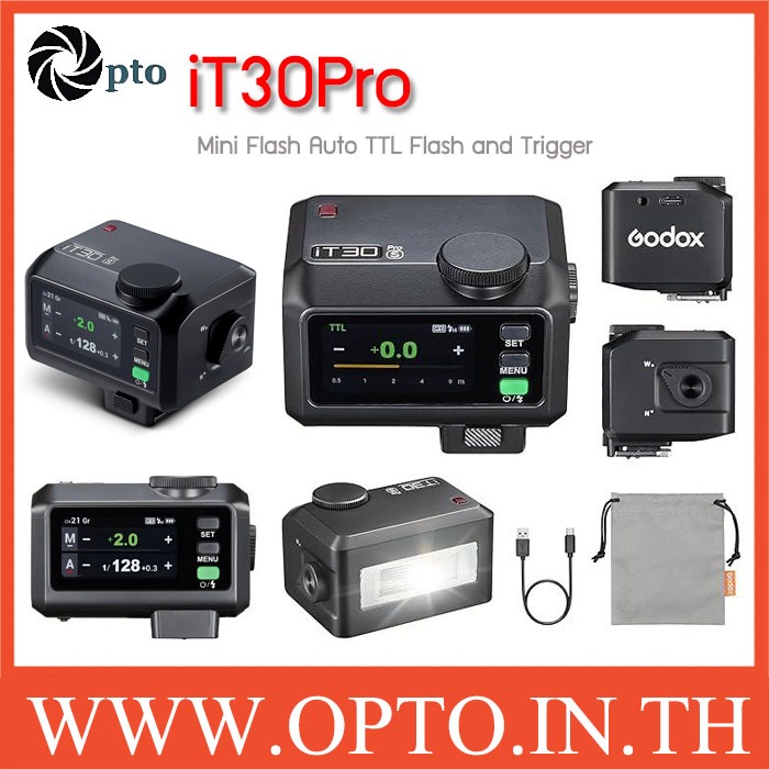 Godox iT30Pro Mini Flash For Sony Nikon Canon Fuji แฟลชโกดอก TTL ขนาดเล็ก แฟลชมินิ หน้าจอสัมผัส iT30
