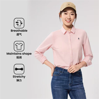 GIORDANO เสื้อเชิ้ตผู้หญิง Women's Slim Classic Man Oxford Shirts 05345038