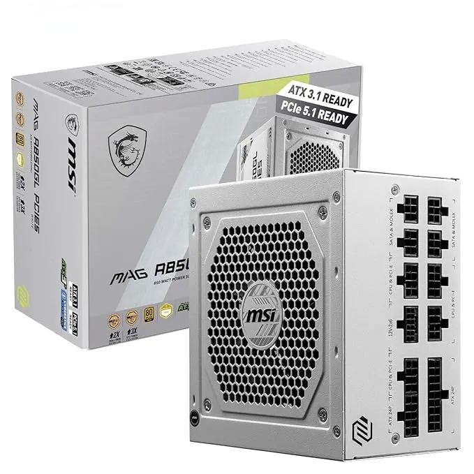POWER SUPPLY (อุปกรณ์จ่ายไฟ) MSI MAG A850GL WHITE PCIE5 850W (80+GOLD)