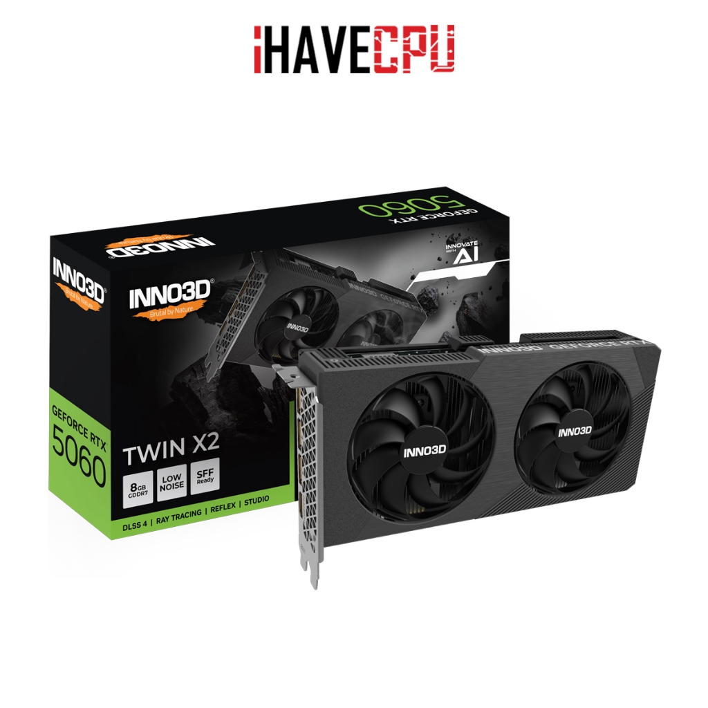 การ์ดจอ (vga) iHAVECPU INNO3D GEFORCE RTX 5060 TWIN X2 - 8GB GDDR7 (N50602-08D7-195071N)