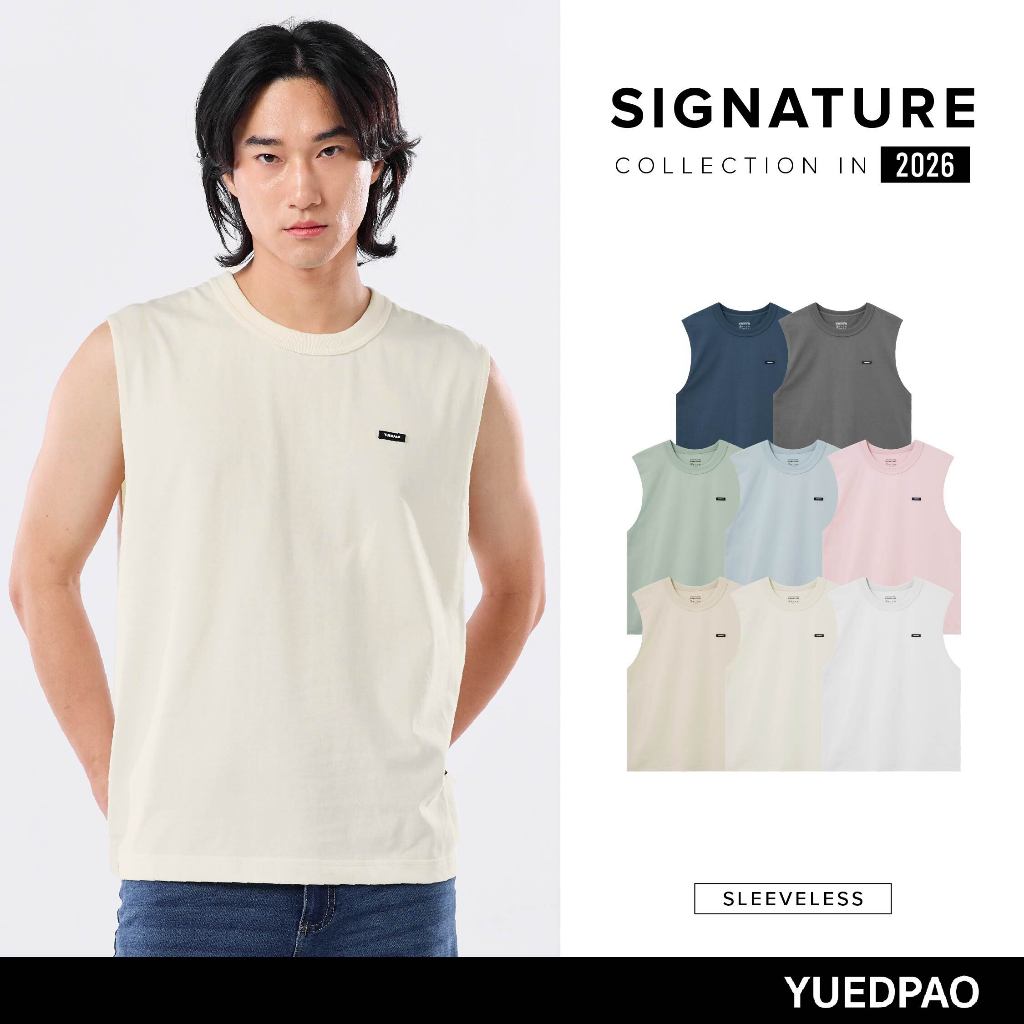 Yuedpao Signature Sleeveless 2026 เสื้อแขนกุด ยืดเปล่า ผ้าหนายับยากไม่ต้องรีด เสื้อกล้าม 9 สี