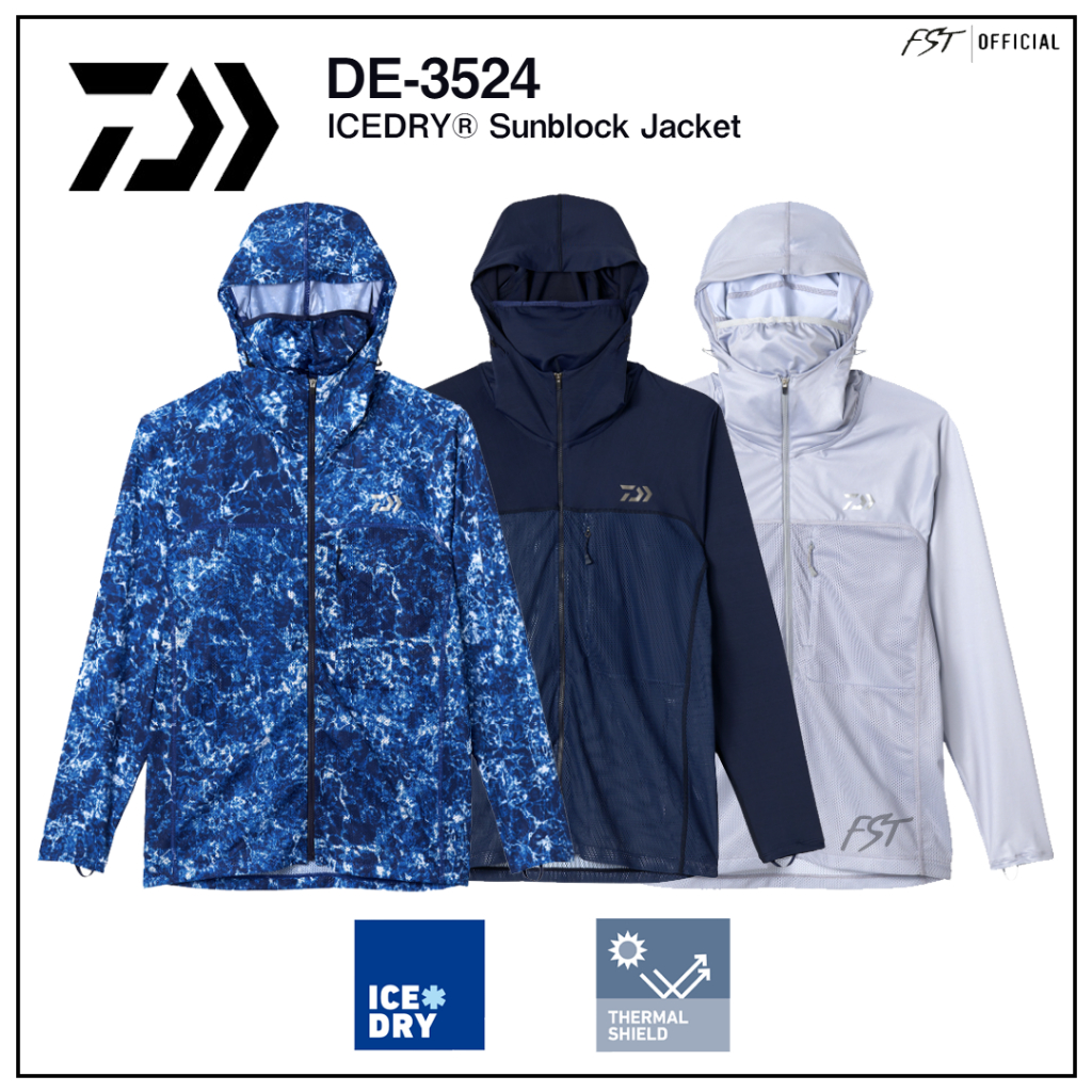เสื้อแจ็คเก็ตตกปลา Daiwa DE-3524 Ice Dry Sunblock  ของแท้ 100%
