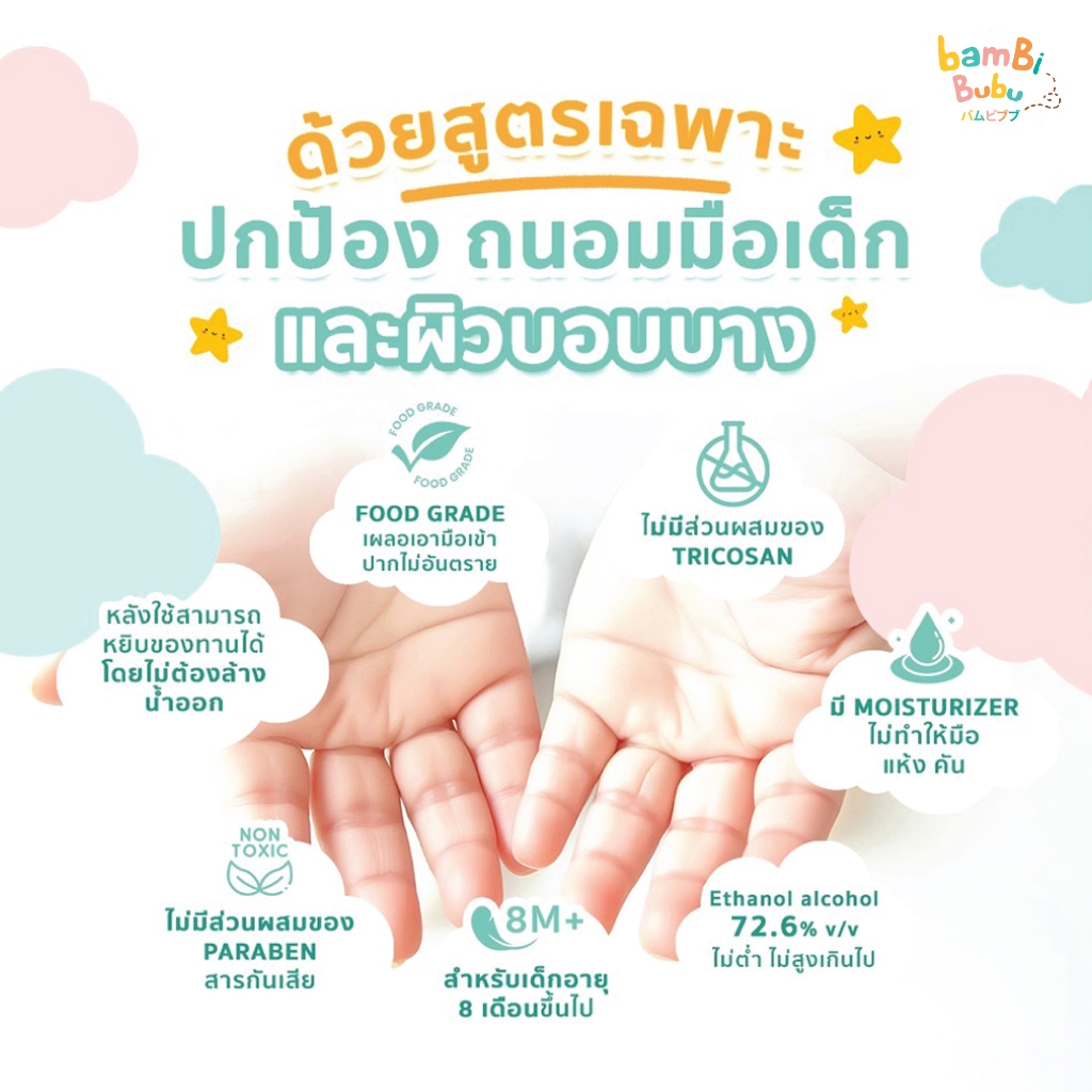 (เซ็ต 4 สี) Bambi Bubu เจลแอลกอฮอล์ Food grade แบบคล้องคอ เจลแอลกอฮอล์ล้างมือ เจลแอลกอฮอล์แบบพกพา รูปที่ 5