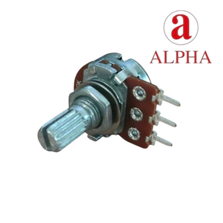 Alpha Potentiometer แท้ไต้หวัน แกน17mm. 1KB,5KB,10KA,10KB,20KB,25KB,50KB,100KB,100KA,100KC,500KB,500KA,500KC,1MB,1MA,1MC