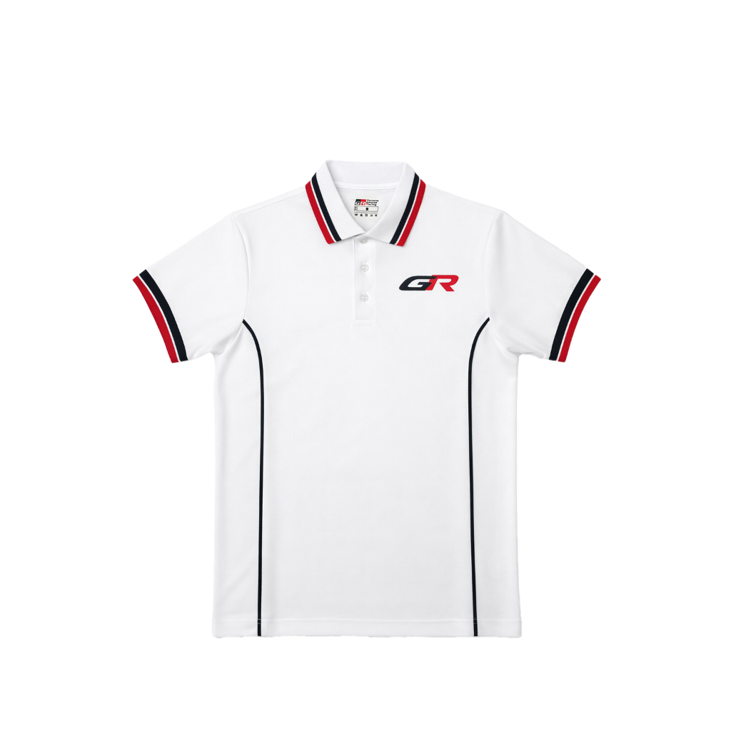 TOYOTA เสื้อโปโล GR White Trackline