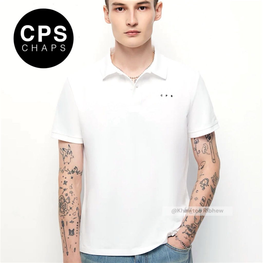 ❤️‍🔥Sale เสื้อโปโลCPS Logo Print ชาย ของแท้100%จากช็อป