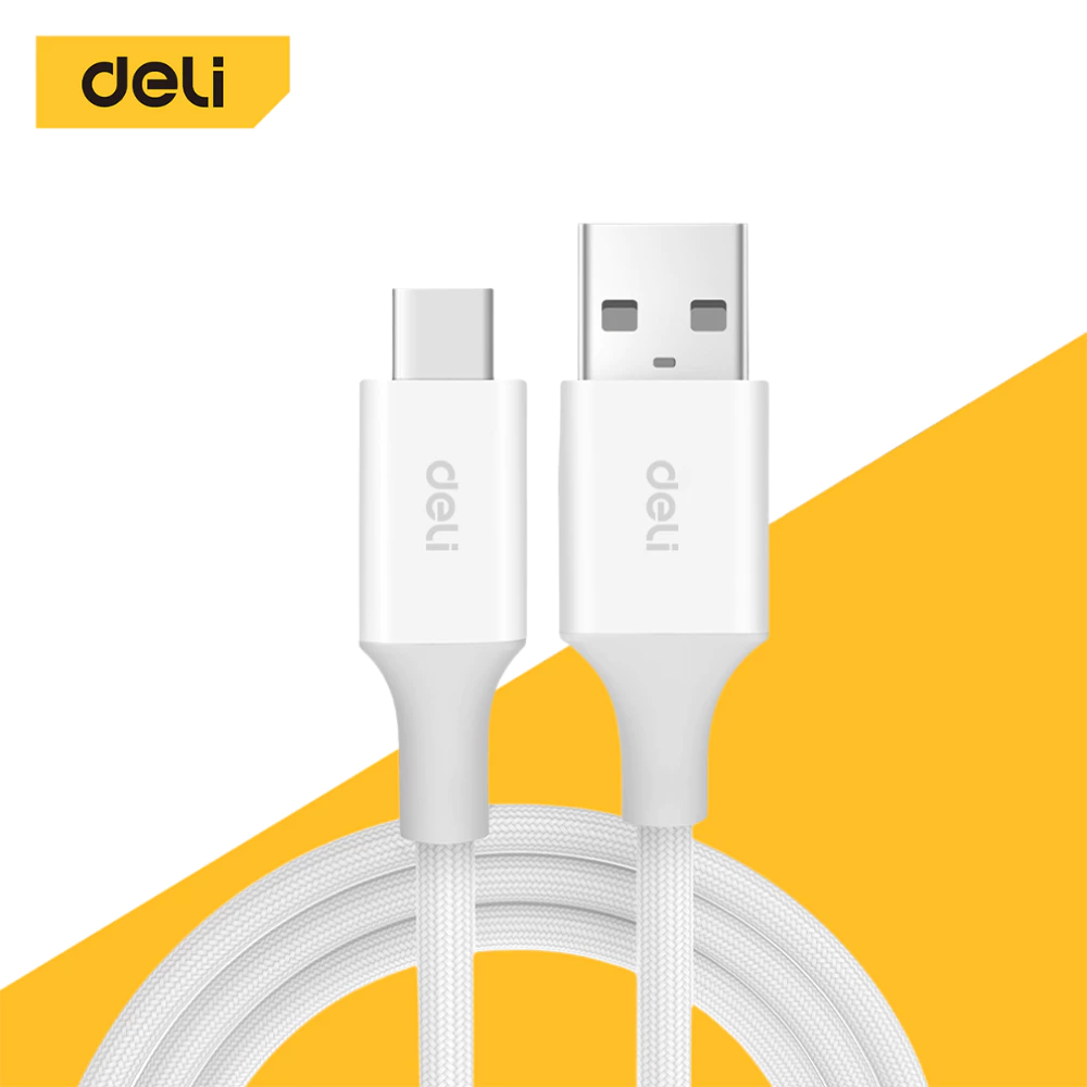 Deli สายชาร์จ สายชาร์จแบต ชาร์จเร็ว Type C / USB A / Lightning รองรับโทรศัพท์หลายรุ่น Fast Charging Cable