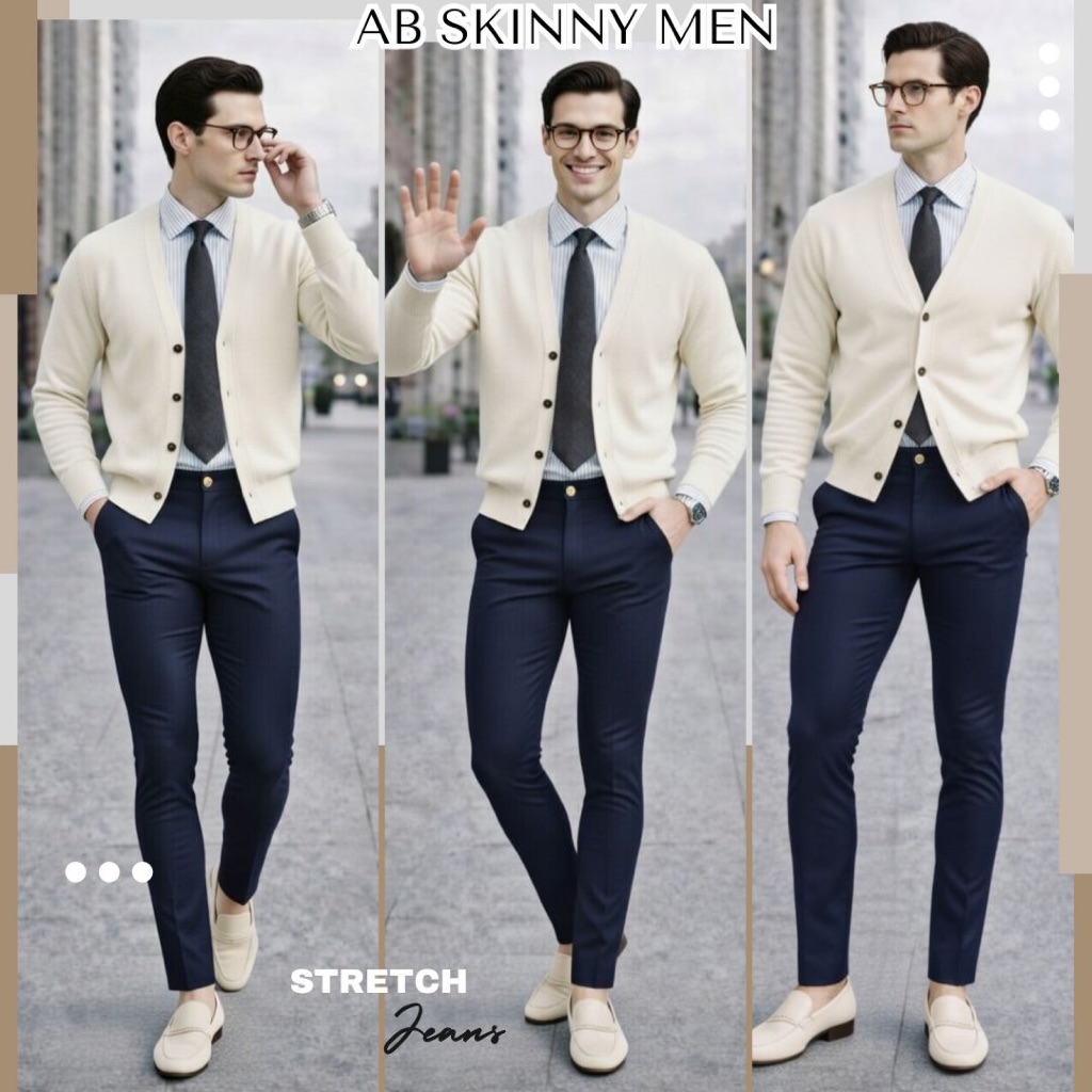 AB Skinny For Men สีกรม กางเกงสกินนี่ยีนส์ 16 สี ของแท้ 80,000 Like กางเกง AB สกินนี่ยีนส์ ผู้ชาย