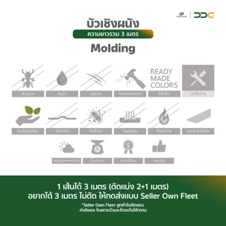 DDC บัวเชิงผนัง PVC ขนาด 3 นิ้ว ความยาวรวม 3 เมตร 2 ขนาด 25 สี ขอบ บัว ปูพื้น โรงงานขายเอง
