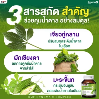 CMF Gynoma 9 [30 เม็ด] ผลิตภัณฑ์เสริมอาหารดูแลระดับน้ำตาลในเลือด By ซี ศิวัฒน์ 💚