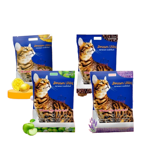 ทรายแมวเบนโทไนต์ Dream litty ขนาด 10 ลิตร จำนวน 1 ถุง