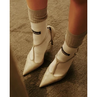 maison KEEPS | Woven Patch Quarter Socks | ถุงเท้า ทอโลโก้ Woven