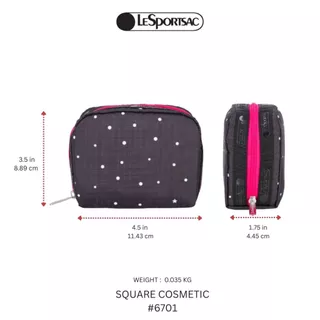 Lesportsac Square Cosmetic Small Bag กระเป๋าใบเล็กเครื่องสำอาง Style 6701
