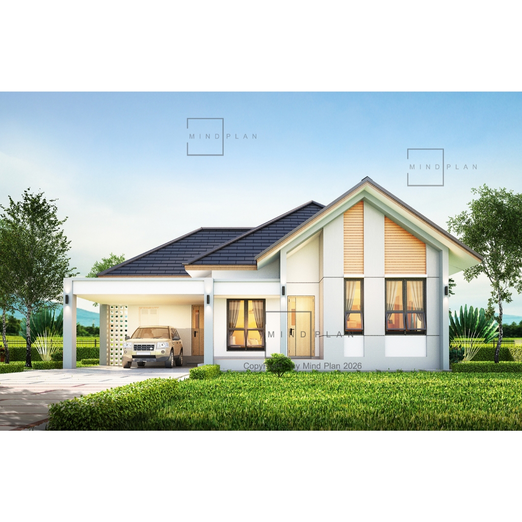 แบบบ้าน MIND PLAN M-141 พื้นที่ใช้สอย 141 ตร.ม.ค่าก่อสร้าง 1.5-1.6 ล้านบาท