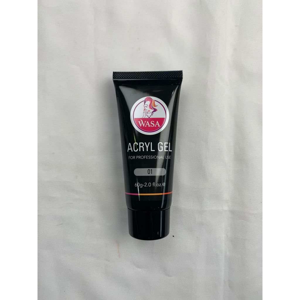 WASA Acryl Gel 60g. อะคริเจล เจลต่อเล็บ เจลกึ่งอะคริลิคใช้งานง่าย มี 12 สีให้เลือก