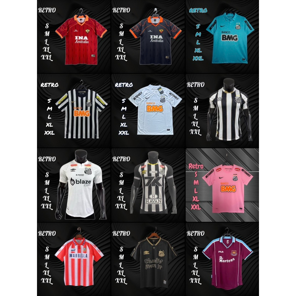 Retroเสื้อกีฬาฟุตบอลรุ่นย้อนยุคมีลยทีมลายฤดูกาลผ้าดีใส่สบาย