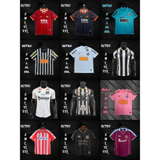 Retroเสื้อกีฬาฟุตบอลรุ่นย้อนยุคมีลยทีมลายฤดูกาลผ้าดีใส่สบาย