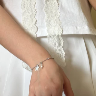 star and tiny heart ✨ สร้อยข้อมือสแตนเลสจี้ดาว-หัวใจและมุก