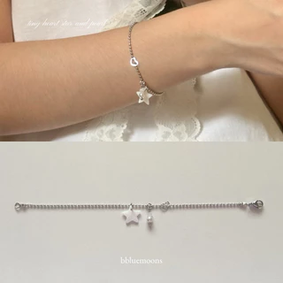 star and tiny heart ✨ สร้อยข้อมือสแตนเลสจี้ดาว-หัวใจและมุก