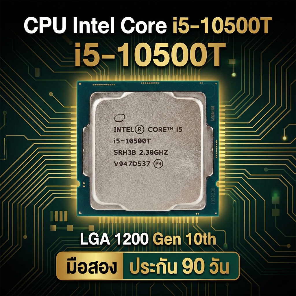 [มือสอง] CPU Intel Core i5-10500T (Gen 10) 2.3 GHz | 6C/12T | รุ่นประหยัดไฟ 35W | มีการ์ดจอในตัว | ป