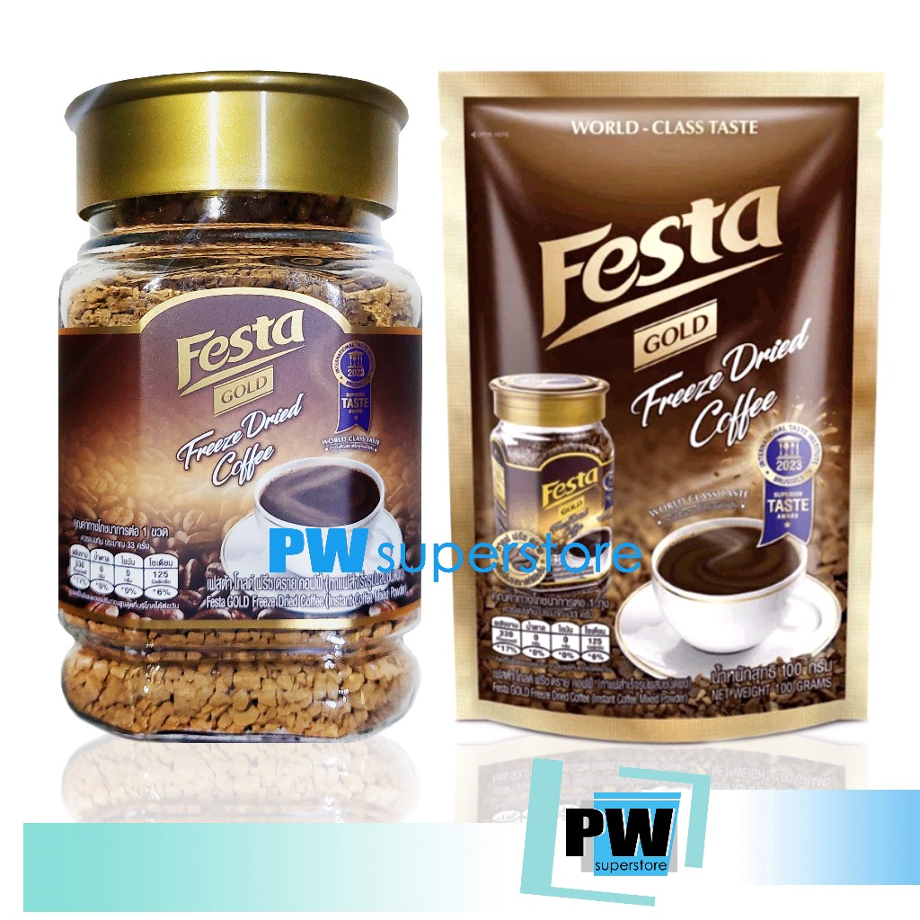 [ลดวันนี้เท่านั้น!!!] ใหม่ล่าสุด : หมดอายุปี2027 FESTA Freeze Dried เฟสต้า กาแฟ ฟรีซดราย ขวด ซอง ถุง