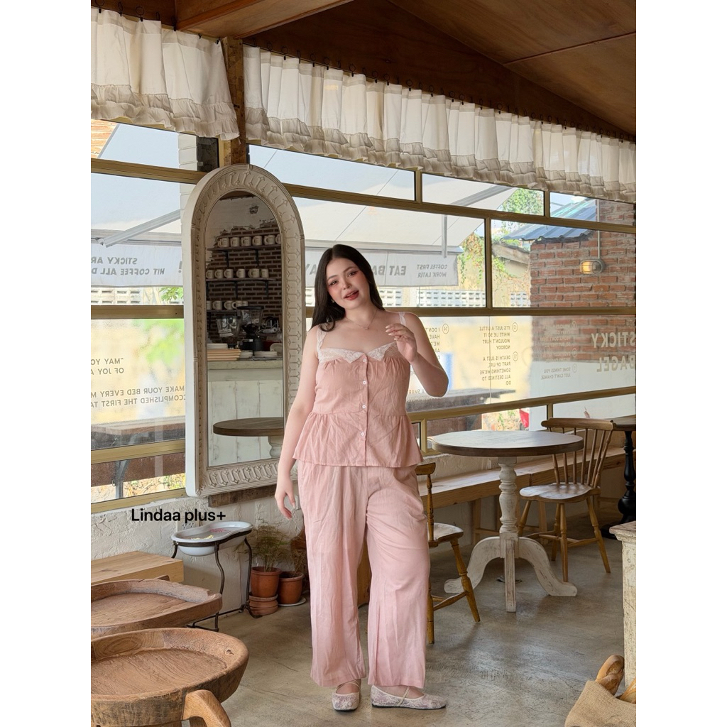 ✅เข้าเพิ่ม ครบสี✅(LD) เซ็ต เสื้อสายเดี่ยว+กางเกงขายาว แต่งลูกไม้ ผ้าฝ้าย ใส่เข้าเซ็ตกันน่ารักเว่อร์ใส่ได้หลายโอกาส ราคา ถูกที่สุด ดีลบีเคเค แกลเลอรีภาพที่ 7