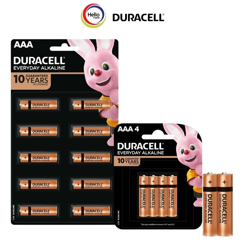 ถ่าน AAA Duracell Alkaline แท้ 100% ถ่านอัลคาไลน์ 1.5V เลือกแพ็ค 4 / 10 ก้อน อัลคาไลน์