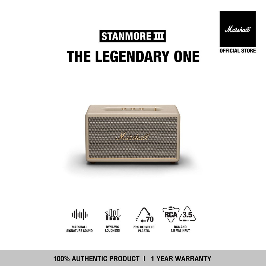 MARSHALL Stanmore III Cream -  รับประกัน 1 ปี + ส่งฟรี - ลำโพงบลูทูธ ลำโพงmarshall ลําโพง bluetooth