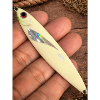 A-013 เหยื่อจิ๊กสีเขียวเรืองแสง Glow Green Hologram Jig 30g-150g งานทะเล