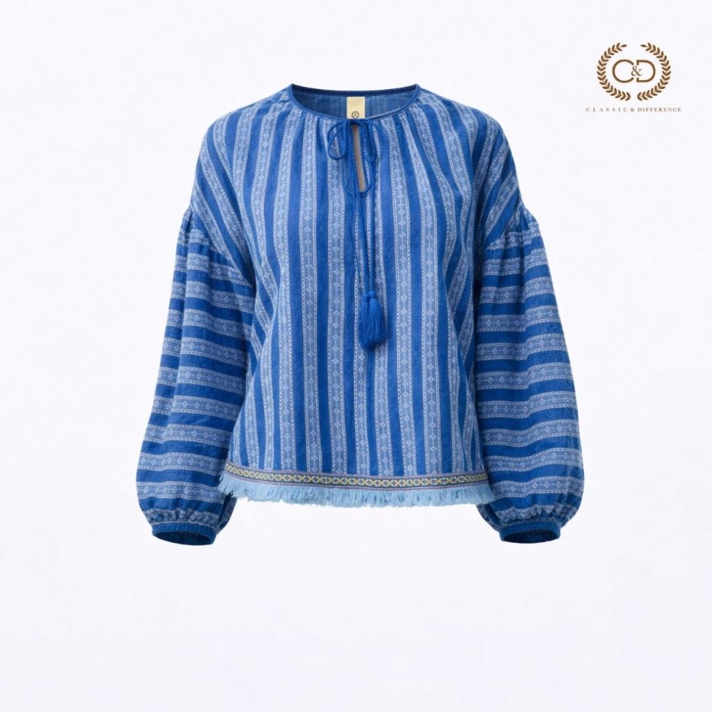 C&D เสื้อคอตตอน ผ้าไทย ผ้าขาวม้า  CR2FNV