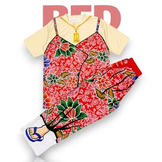( TTSSET07-2 ) ชุดเซท ขายาว เสื้อยืด ลายสายเดี่ยว กระโจมอก 7สี มีไซส์ L-2XL