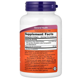 พร้อมส่ง - NOW Foods, Beta-Sitosterol Plant Sterols, 90 Softgels (BBF 03/30)