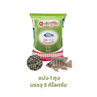 [💥ขายดี ] อาหารปลาCP สตาร์ฟีต ปลาดุก ปลานิล ปลาทุกชนิด ทุกขนาด โปรตีน25% โปรตีน15.5% น้ำไม่เสีย ขนาด บรรจุ 5 KG.