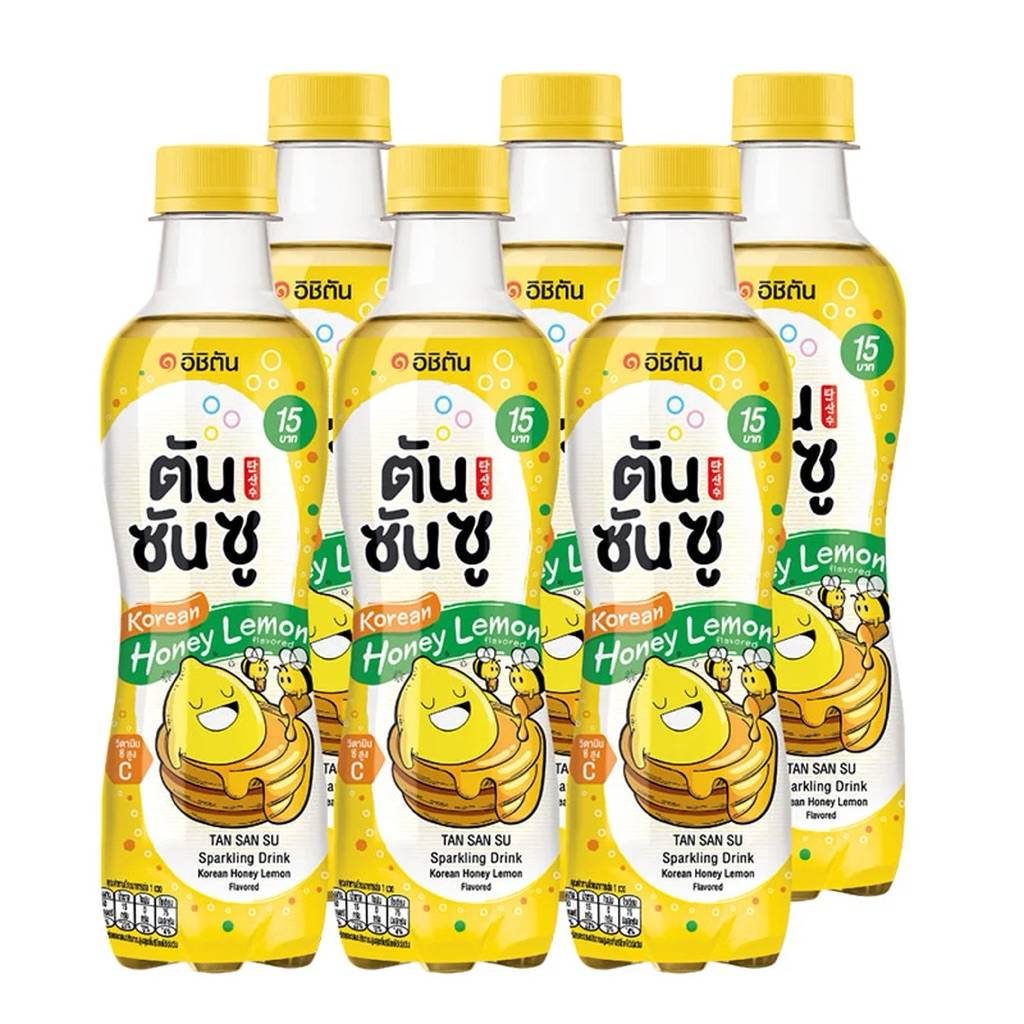 TAN SAN SU Korean Soda - Honey Lemon ตันซันซู ฮันนี่ เลมอน โซดา 355 มล. x 6 ขวด