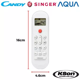 รีโมทแอร์ แคนดี้ ซิงเกอร์ อควา อะไหล่แอร์ CANDY SINGER AQUA Air Conditioner Remote Control