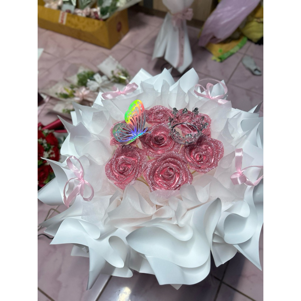 ช่อดอกไม้กุหลาบกิจตอร์ มี 7ดอก 10 ดอก 15 ดอก 20 ดอก(พร้อมส่ง)