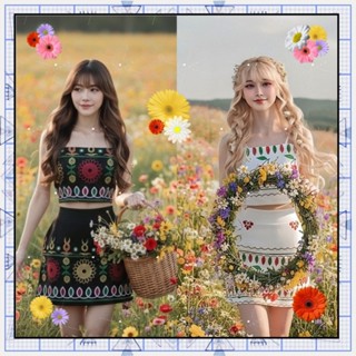 🇹🇭พร้อมส่งจากไทย🇹🇭ชุดเซ็ตสไตส์โบฮีเมียน🌼🏵️🌼🏵️