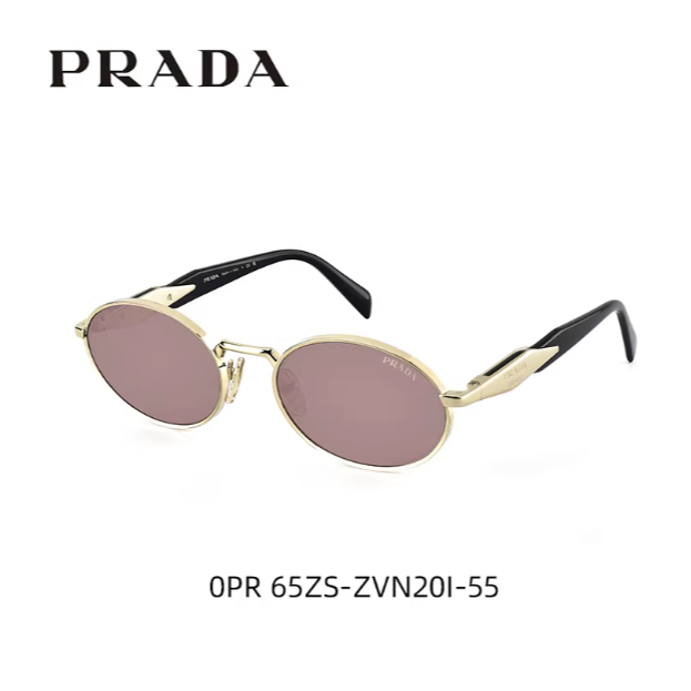แว่นกันแดด PRADA แฟชั่นสไตล์คลาสสิก รูปทรงไข่ 0PR 65ZS