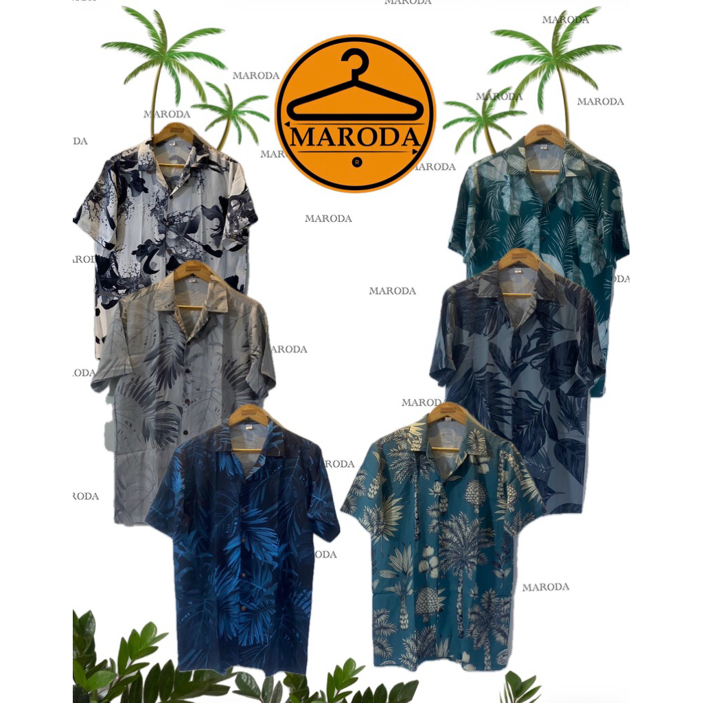 เสื้อฮาวายแขนสั้น(ผ้าสปันเรยอน)