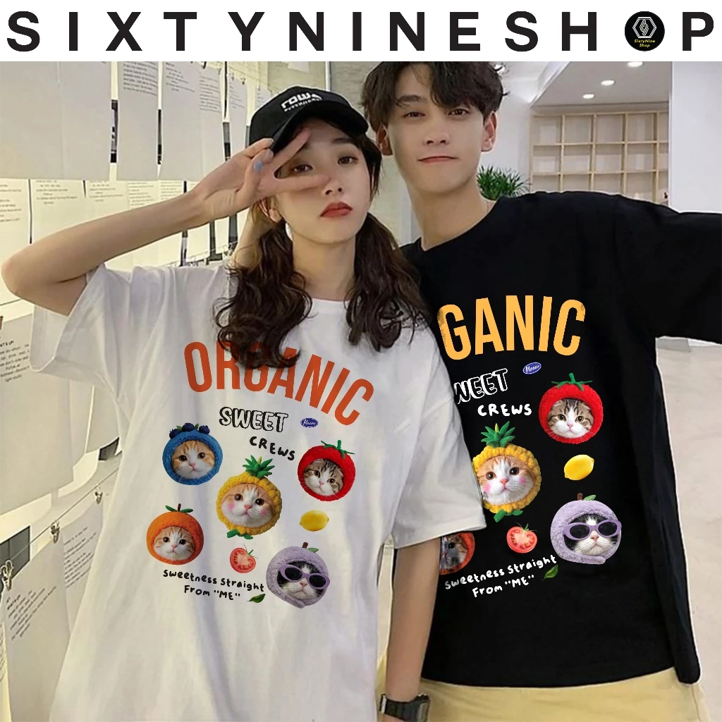 เสื้อยืดผ้าคอตตอน M-4XL พิมพ์ลาย " Organic " พร้อมส่ง